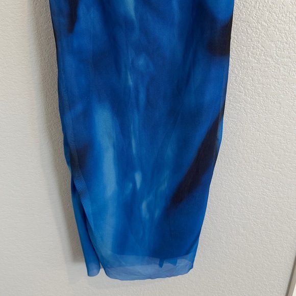 Shein Blue Strapless Tie Dye Tube Dress - Picture 5 of 9